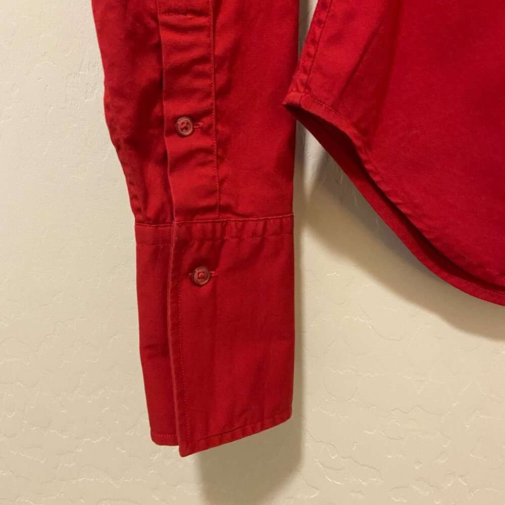 Ralph Lauren Women’s Super Slim Fit Red Shirt 95% Cotton French Cuffs Sz 4 - Picture 6 of 15